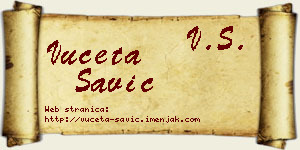 Vuceta Savić vizit kartica